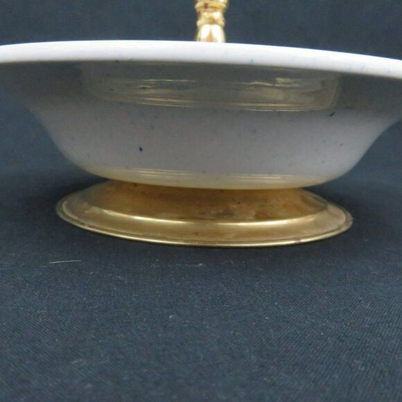 Provincial Blue Metlox Poppytrail Tidbit Serving Bowl with Handle and Pedestal - Picture 3 of 6